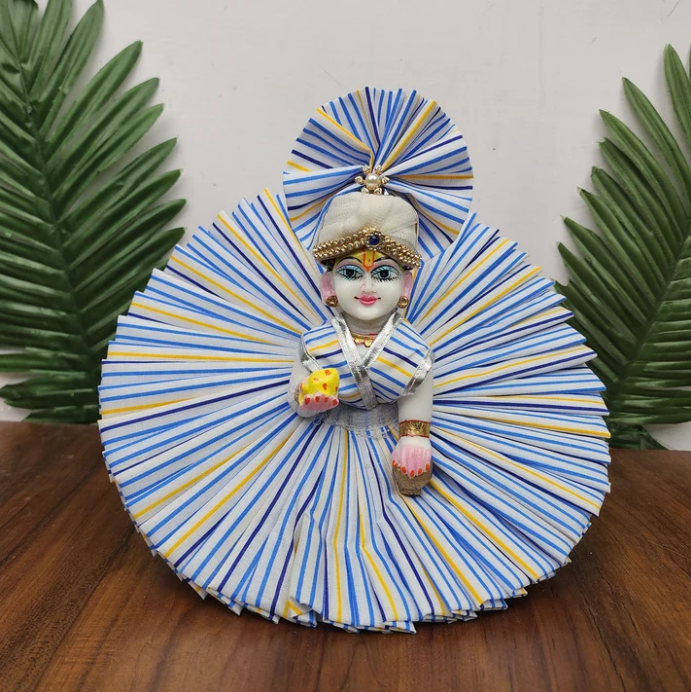 Blue yellow Premium Summer Dress for laddu gopal ji
