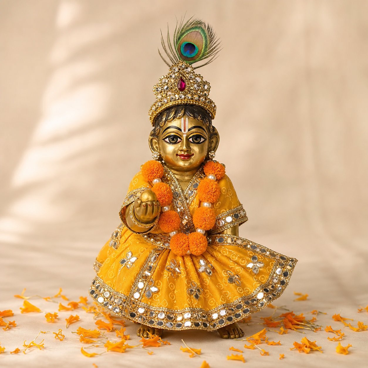 Baby Pink Premium Summer Dress for laddu gopal ji - Image 2