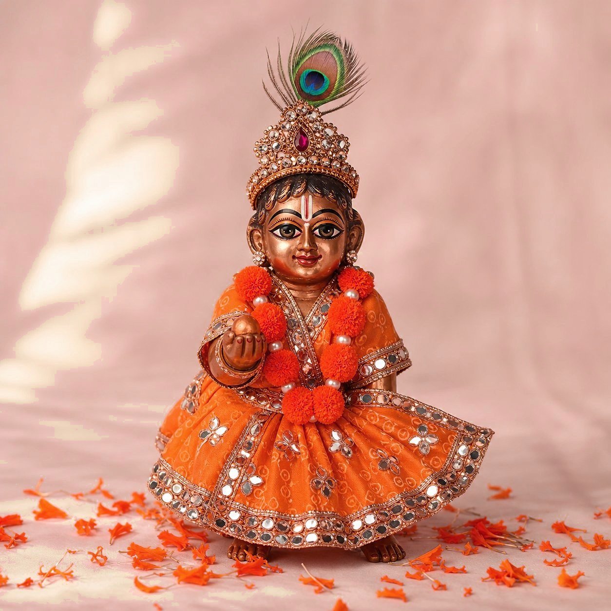 Baby Pink Premium Summer Dress for laddu gopal ji - Image 4
